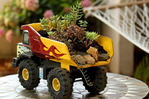 Toy Truck Succulent Garden